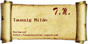 Taussig Milán névjegykártya